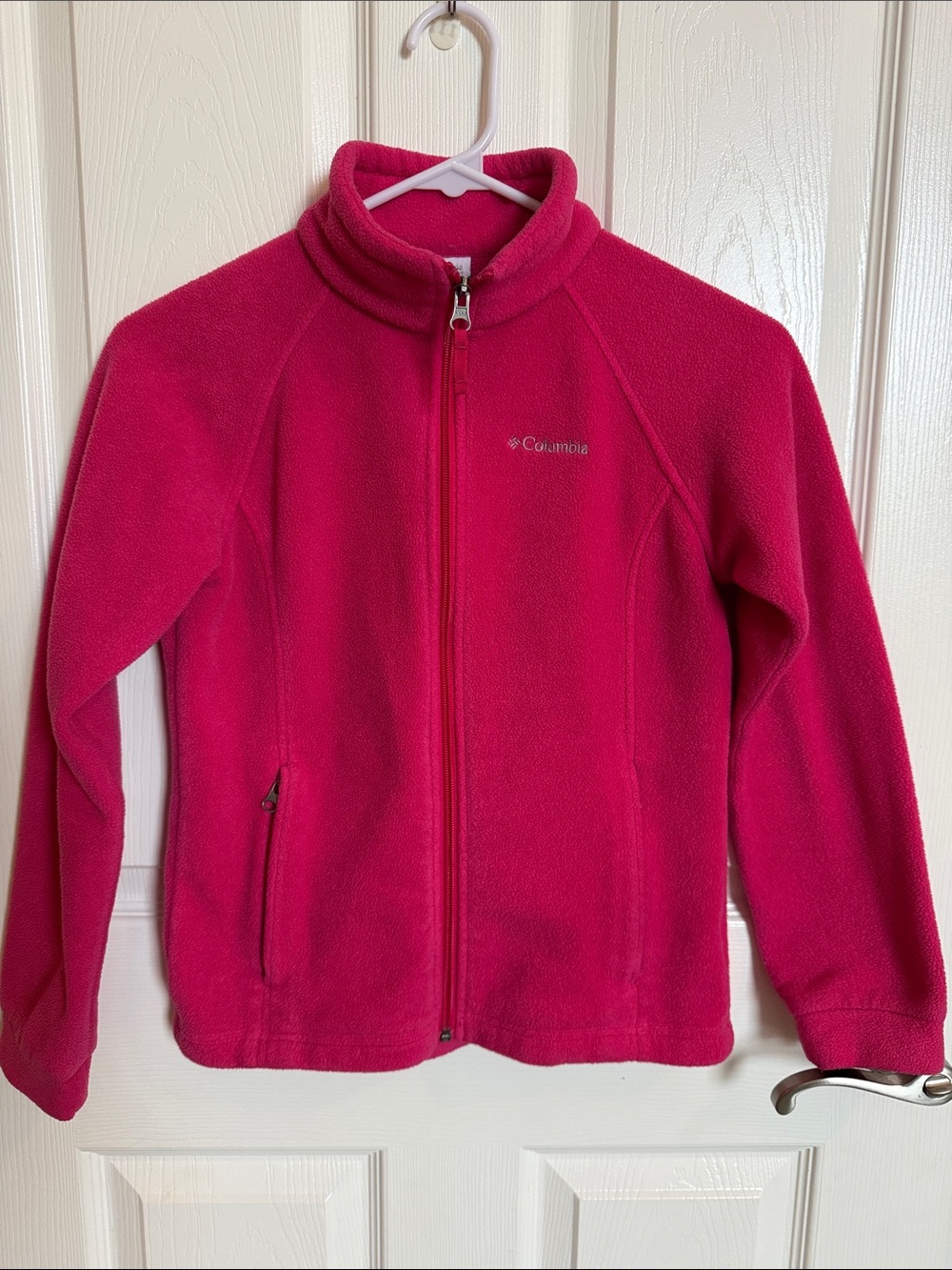 Columbia Girls (Sz Medium) Hot Pink Full-Zip Fleece Jacket